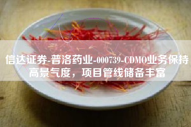 信达证券-普洛药业-000739-CDMO业务保持高景气度，项目管线储备丰富