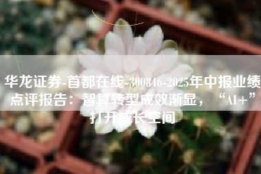 华龙证券-首都在线-300846-2025年中报业绩点评报告：智算转型成效渐显，“AI+”打开成长空间