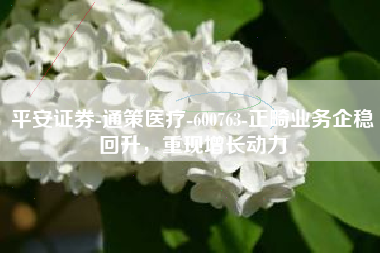 平安证券-通策医疗-600763-正畸业务企稳回升，重现增长动力
