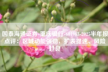 国泰海通证券-重庆银行-601963-2025半年报点评：区域动能强劲，扩表提速、风险趋良
