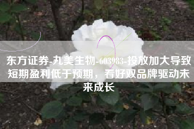 东方证券-丸美生物-603983-投放加大导致短期盈利低于预期，看好双品牌驱动未来成长
