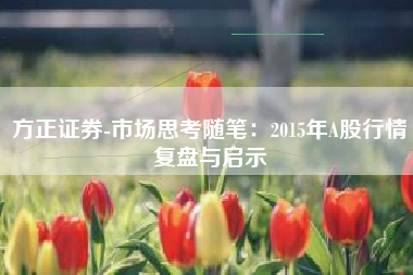 方正证券-市场思考随笔：2015年A股行情复盘与启示