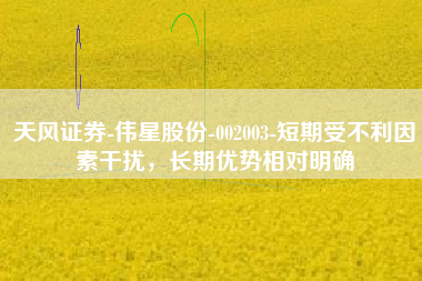 天风证券-伟星股份-002003-短期受不利因素干扰，长期优势相对明确