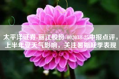 太平洋证券-丽江股份-002033-25中报点评，上半年受天气影响，关注暑期旺季表现