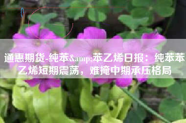通惠期货-纯苯&苯乙烯日报：纯苯苯乙烯短期震荡，难掩中期承压格局