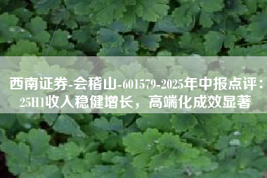 西南证券-会稽山-601579-2025年中报点评：25H1收入稳健增长，高端化成效显著