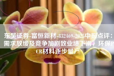 东吴证券-富恒新材-832469-2025中报点评： 需求放缓及竞争加剧致业绩下滑，环保PCR材料逐步量产