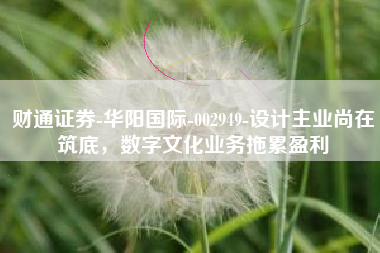 财通证券-华阳国际-002949-设计主业尚在筑底，数字文化业务拖累盈利
