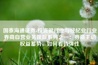 国泰海通证券-投资银行业与经纪业行业券商自营业务跟踪系列之一：券商主动权益蓄势，如何看待弹性