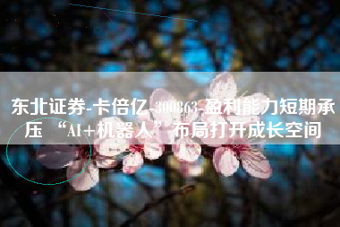 东北证券-卡倍亿-300863-盈利能力短期承压 “AI+机器人”布局打开成长空间