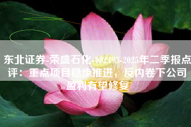 东北证券-荣盛石化-002493-2025年二季报点评：重点项目稳步推进，反内卷下公司盈利有望修复