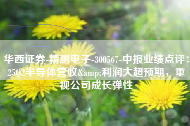 华西证券-精测电子-300567-中报业绩点评：25Q2半导体营收&利润大超预期，重视公司成长弹性