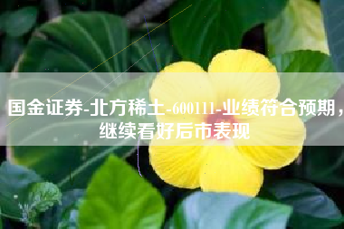 国金证券-北方稀土-600111-业绩符合预期，继续看好后市表现