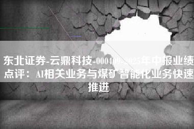 东北证券-云鼎科技-000409-2025年中报业绩点评：AI相关业务与煤矿智能化业务快速推进