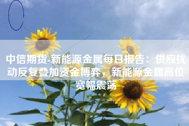 中信期货-新能源金属每日报告：供应扰动反复叠加资金博弈，新能源金属高位宽幅震荡
