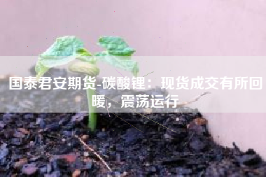 国泰君安期货-碳酸锂：现货成交有所回暖，震荡运行