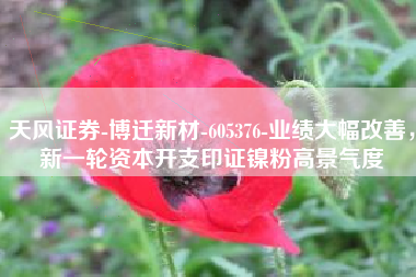 天风证券-博迁新材-605376-业绩大幅改善，新一轮资本开支印证镍粉高景气度
