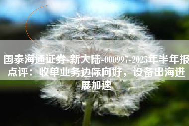 国泰海通证券-新大陆-000997-2025年半年报点评：收单业务边际向好，设备出海进展加速