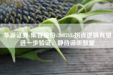 华源证券-集智股份-300553-拐点逻辑有望进一步验证，静待谛听放量
