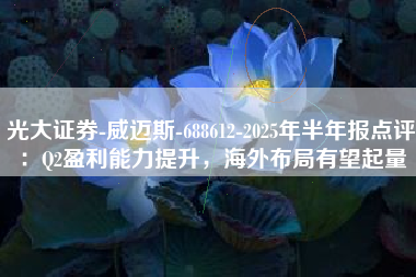 光大证券-威迈斯-688612-2025年半年报点评：Q2盈利能力提升，海外布局有望起量
