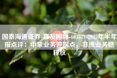 国泰海通证券-嘉友国际-603871-2025年半年报点评：中蒙业务迎拐点，非洲业务稳释放
