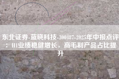 东北证券-蓝晓科技-300487-2025年中报点评：H1业绩稳健增长，高毛利产品占比提升