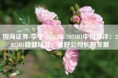 国海证券-李宁-2331.HK-2025H1中报点评：2025H1稳健经营，看好公司长期发展