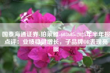 国泰海通证券-珀莱雅-603605-2025年半年报点评：业绩稳健增长，子品牌OR表现亮眼