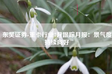 东吴证券-重卡行业7月跟踪月报：景气度持续向好