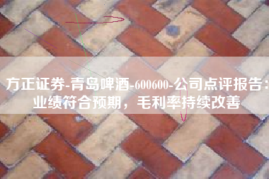方正证券-青岛啤酒-600600-公司点评报告：业绩符合预期，毛利率持续改善