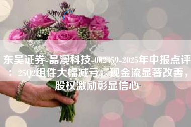 东吴证券-晶澳科技-002459-2025年中报点评：25Q2组件大幅减亏，现金流显著改善，股权激励彰显信心