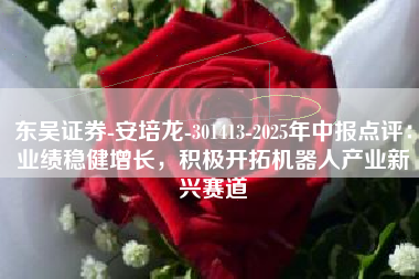 东吴证券-安培龙-301413-2025年中报点评：业绩稳健增长，积极开拓机器人产业新兴赛道