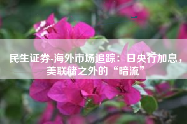 民生证券-海外市场追踪：日央行加息，美联储之外的“暗流”