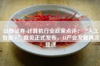 山西证券-计算机行业政策点评：“人工智能+”意见正式发布，AI产业发展再次提速