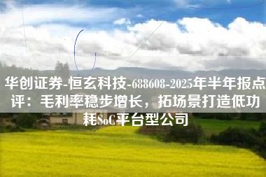 华创证券-恒玄科技-688608-2025年半年报点评：毛利率稳步增长，拓场景打造低功耗SoC平台型公司