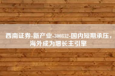 西南证券-新产业-300832-国内短期承压，海外成为增长主引擎