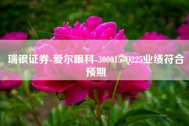 瑞银证券-爱尔眼科-300015-Q225业绩符合预期