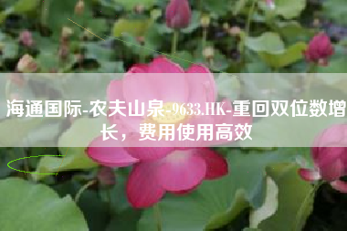 海通国际-农夫山泉-9633.HK-重回双位数增长，费用使用高效