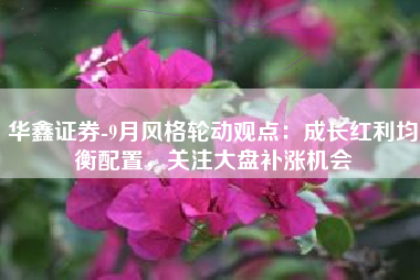 华鑫证券-9月风格轮动观点：成长红利均衡配置，关注大盘补涨机会