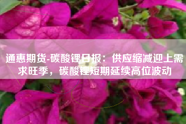通惠期货-碳酸锂日报：供应缩减迎上需求旺季，碳酸锂短期延续高位波动