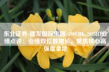 东北证券-建发国际集团-1908.HK-2025H1业绩点评：业绩双位数增长，聚焦核心高强度拿地