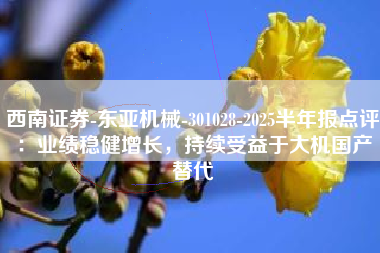 西南证券-东亚机械-301028-2025半年报点评：业绩稳健增长，持续受益于大机国产替代