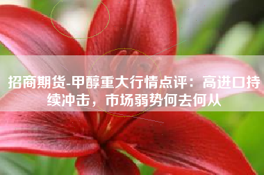 招商期货-甲醇重大行情点评：高进口持续冲击，市场弱势何去何从