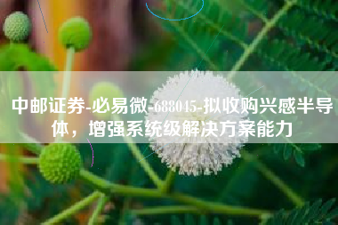 中邮证券-必易微-688045-拟收购兴感半导体，增强系统级解决方案能力