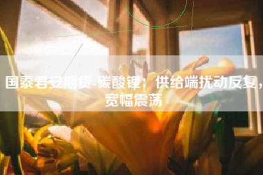 国泰君安期货-碳酸锂：供给端扰动反复，宽幅震荡