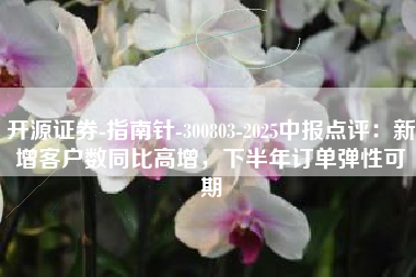 开源证券-指南针-300803-2025中报点评：新增客户数同比高增，下半年订单弹性可期