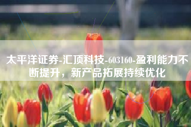 太平洋证券-汇顶科技-603160-盈利能力不断提升，新产品拓展持续优化