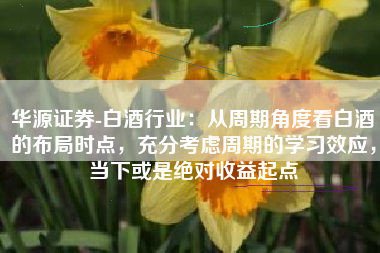 华源证券-白酒行业：从周期角度看白酒的布局时点，充分考虑周期的学习效应，当下或是绝对收益起点
