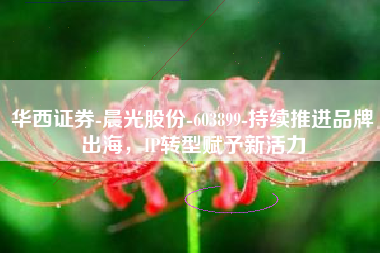 华西证券-晨光股份-603899-持续推进品牌出海，IP转型赋予新活力