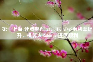 第一上海-速腾聚创-2498.HK-ADAS毛利率提升，机器人Robotaxi进展顺利